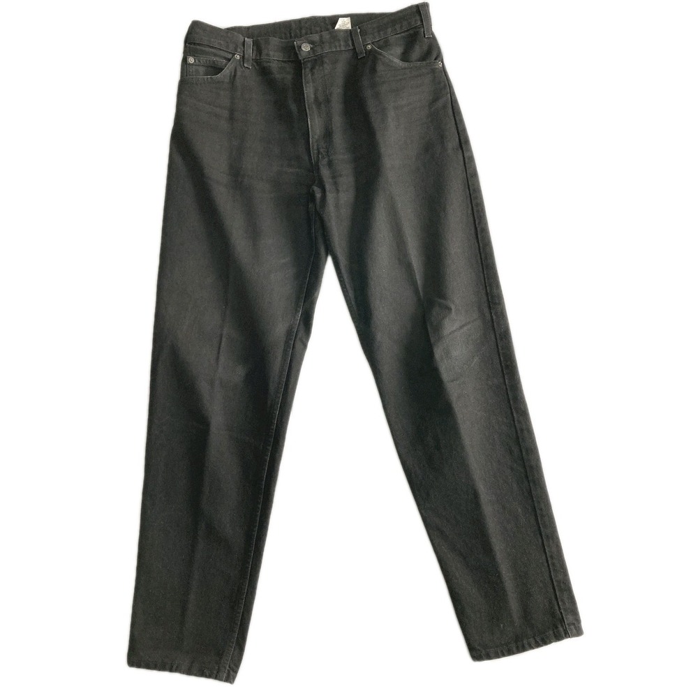 Vtg Levi's 550 Jeans Mens 36x34 Blk Denim Relaxed Tapered Blank Orange Tab 90s